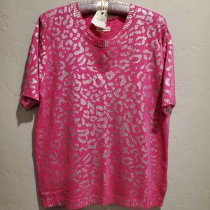 Hot Pink Leopard Print Sweater